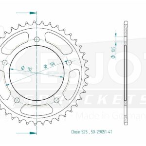 Couronne Alu - 525 - 41 Dents - Made in Germany