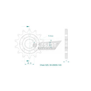 Pignon Esjot Lightweight 525 - 14 dents