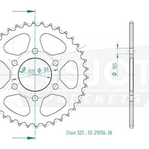 Couronne Esjot pour Royal Enfield - 525 - 38 dents