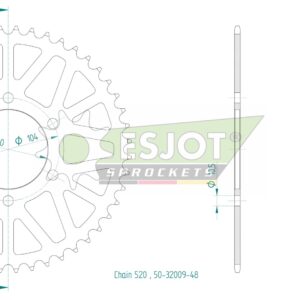 Couronne Acier Kawasaki - 520 - 48 Dents - Similaire JTR1478 - Made in Germany