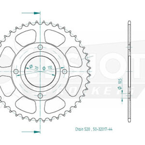 Couronne Acier Honda - 520 - 44 Dents - Made in Germany