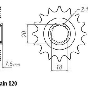Pignon TT Lightweight Honda - 520 - 12 Dents - Similaire JTF326 - Made in Germany