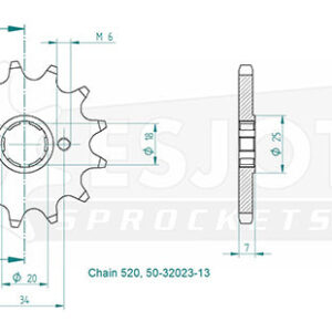 Pignon Honda - 520 - 13 Dents - Similaire JTF329 - Made in Germany