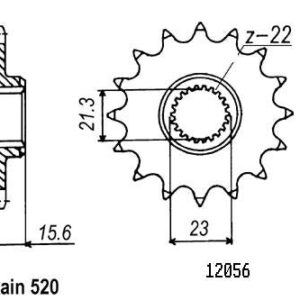 Pignon TT Yamaha - 520 - 15 Dents - Similaire JTF577 - Made in Germany