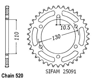 Couronne Acier compatible avec la marque Kawasaki - 520 - 38 Dents - Similaire JTR486 - Made in Germany