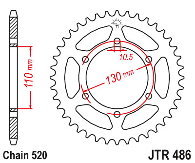 Couronne Acier compatible avec la marque Kawasaki - 520 - 38 Dents - Similaire JTR486 - Made in Germany – Image 2