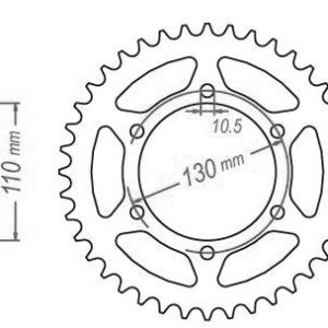 Couronne Acier Honda-Kawasaki-Suzuki - 520 - 42 Dents - Similaire JTR486 - Made in Germany