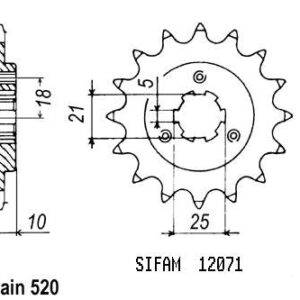 Pignon Suzuki - 520 - 15 Dents - Similaire JTF438 - Made in Germany