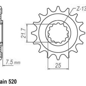 Pignon Lightweight Kawasaki-Yamaha - 520 - 16 Dents - Made in Germany