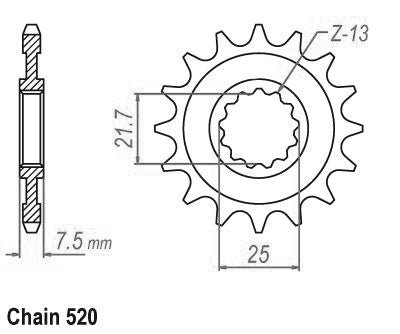Pignon Lightweight Kawasaki-Yamaha - 520 - 16 Dents - Made in Germany