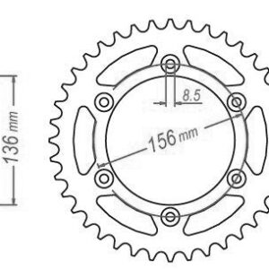 Couronne Acier TT Husqvarna-Suzuki - 520 - 43 Dents - Similaire JTR822 - Made in Germany