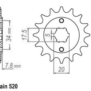 Pignon Honda - 520 - 13 Dents - Similaire JTF327 - Made in Germany