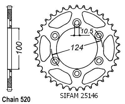 Couronne Acier compatible avec la marque Ducati - 520 - 48 Dents - Similaire JTR735 - Made in Germany