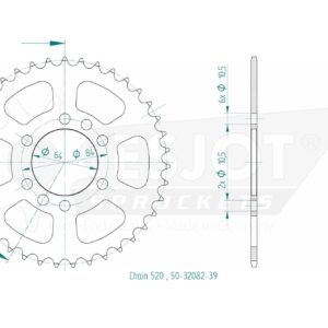 Couronne Acier TT - 520 - 39 Dents - Made in Germany