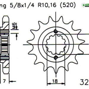 Pignon TT Lightweight Honda - 520 - 14 Dents - Made in Germany
