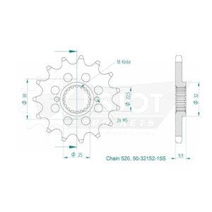 Pignon TT Lightweight - 520 - 14 Dents - Made in Germany