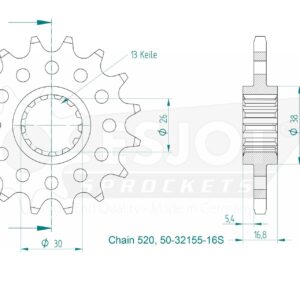 Esjot Pignon 16 dents - Super light