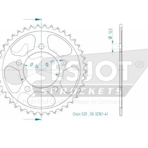 Couronne - 520 - 41 Dents - Made in Germany - Similaire JTR1225
