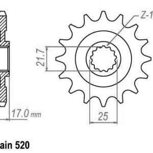 Pignon - 520 - 15 Dents - Made in Germany - Similaire JTF1381