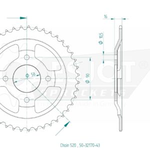 Esjot - Couronne - 520 - 43 dents