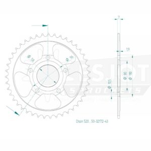 Couronne Esjot 520 - 43 dents