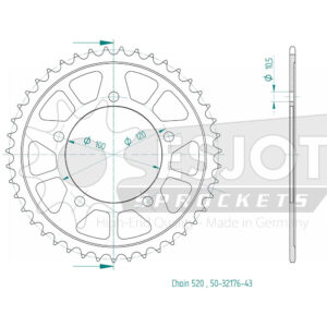 Couronne Acier 520 - 43 dents - Similaire JTR703