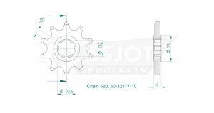 Pignon TT Sherco - 520 - 10 Dents - Made in Germany