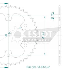Couronne Acier - 42 Dents - Made in Germany