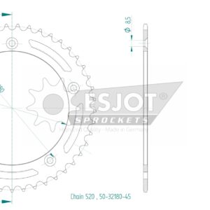 Couronne Acier - 45 Dents - Made in Germany