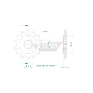 Pignon Zontes - 520 - 14 Dents - Made in Germany