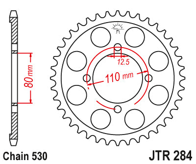 Couronne Acier compatible avec la marque Honda - 530 - 48 Dents - Similaire JTR284 - Made in Germany – Image 2