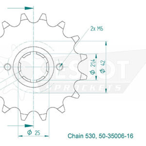 Pignon Yamaha - 530 - 16 Dents - Similaire JTF571 - Made in Germany