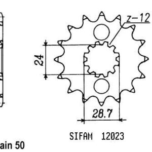 Pignon Kawasaki - 530 - 16 Dents - Similaire JTF517 - Made in Germany