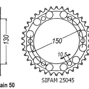 Couronne Acier compatible avec la marque Yamaha - 530 - 47 Dents - Similaire JTR859 - Made in Germany