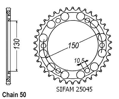 Couronne Acier compatible avec la marque Yamaha - 530 - 47 Dents - Similaire JTR859 - Made in Germany