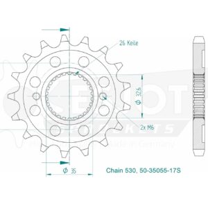 Pignon - 17 Dents Light- Made in Germany