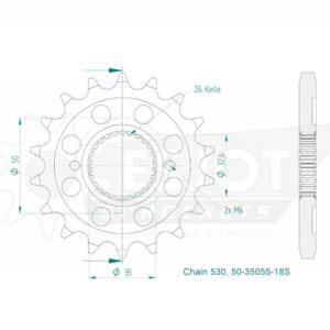 Pignon - 18 Dents Light- Made in Germany