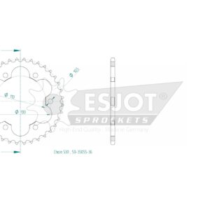 Couronne Acier - 530 - 36 Dents - Made in Germany