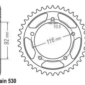 Couronne Acier Kawasaki - 530 - 41 Dents - Similaire JTR1493 - Made in Germany