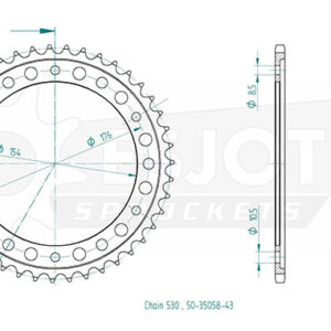 Couronne Acier - 530 - 43 Dents - Made in Germany