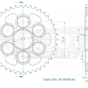 Couronne Acier - 530 - 42 Dents - Made in Germany