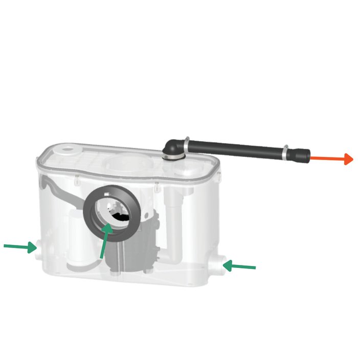 Broyeur pompe - SIDER - Pour WC, lavabo, vasque et douche - 550 W - Intensité 2,5 A - SIDER – Image 3