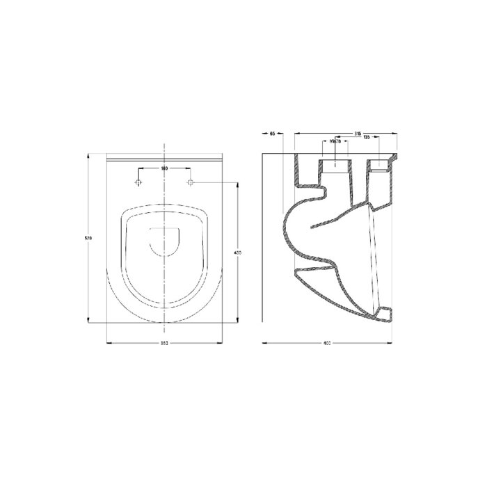 Cuvette suspendue et abattant - SIDER - Avec bride - SIDER – Image 4