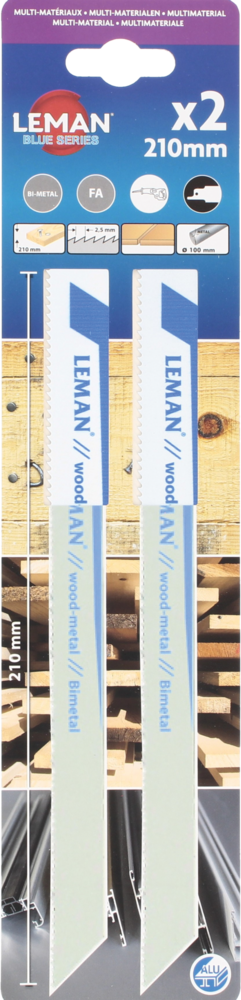 2 LS SABRE 210MM P2,5MM BIM METAL/BOIS AVEC CLOUS - 7705.02 - LEMAN – Image 4