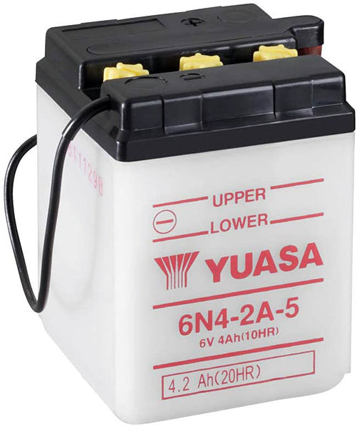 Batterie YUASA 6N4-2A-5 Conventionnelle Avec Entretien - Livrée Sans Acide