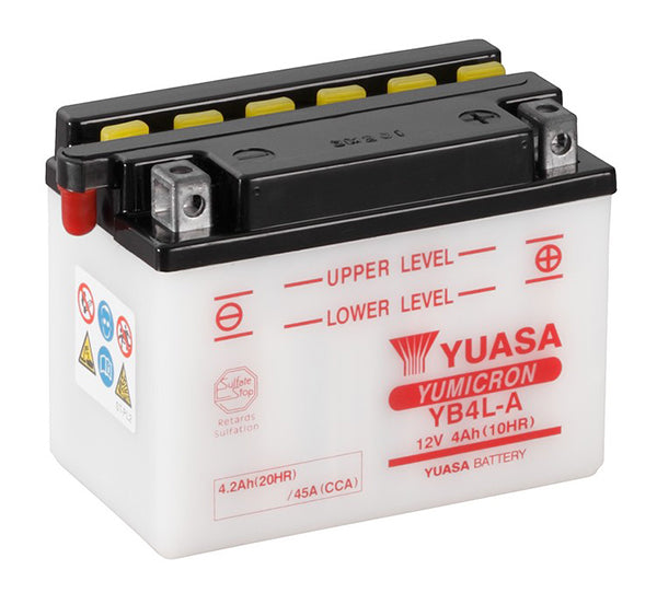 Batterie YUASA YB4L-A Conventionnelle Avec Entretien - Livrée Sans Acide