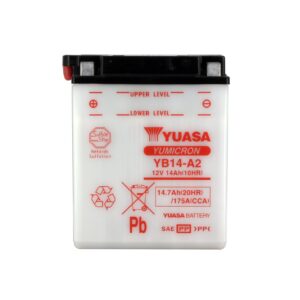 Batterie YUASA YB14-A2 Conventionnelle Avec Entretien - Livrée Sans Acide