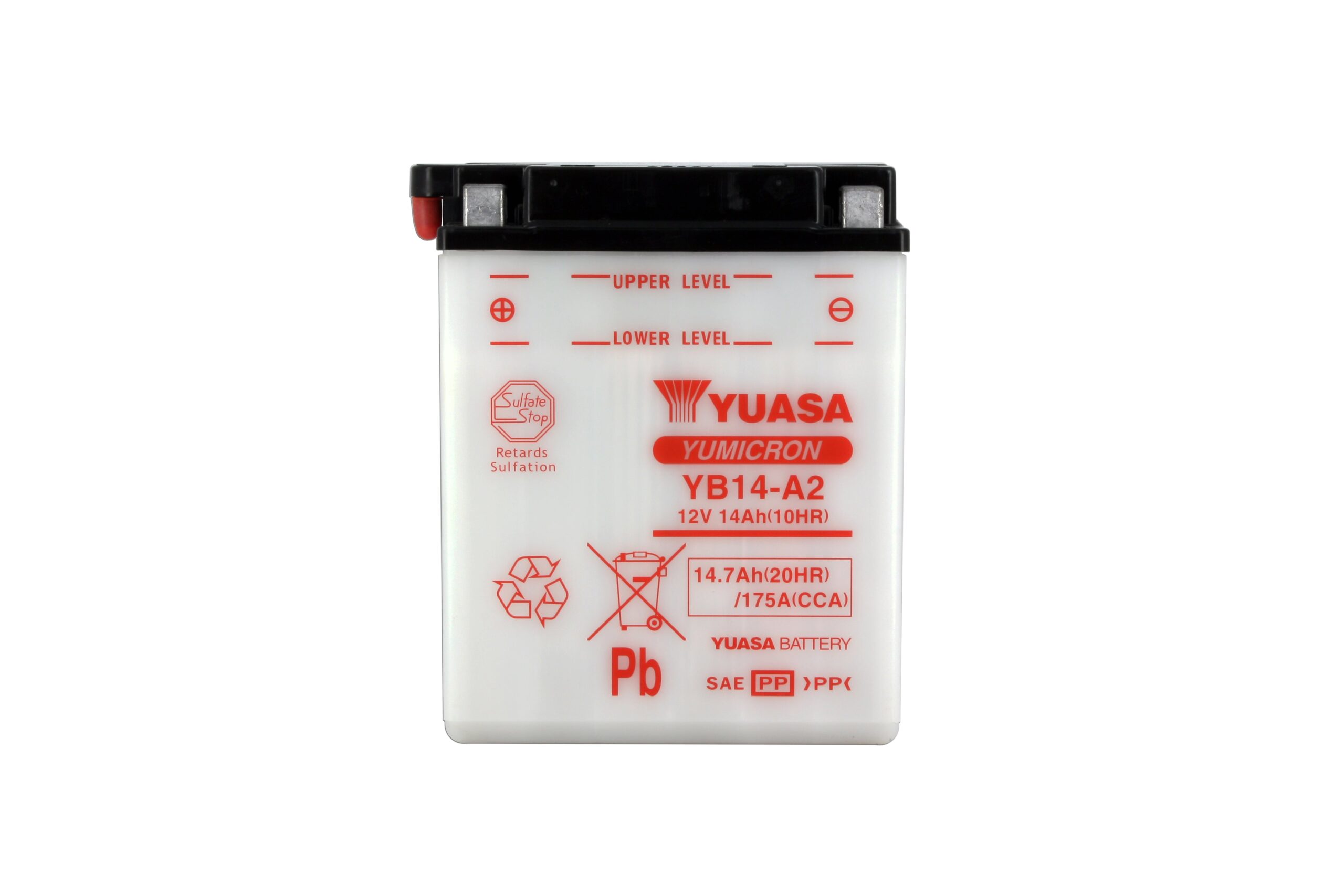 Batterie YUASA YB14-A2 Conventionnelle Avec Entretien - Livrée Sans Acide