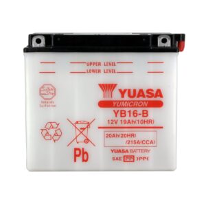 Batterie YUASA YB16-B Conventionnelle Avec Entretien - Livrée Sans Acide