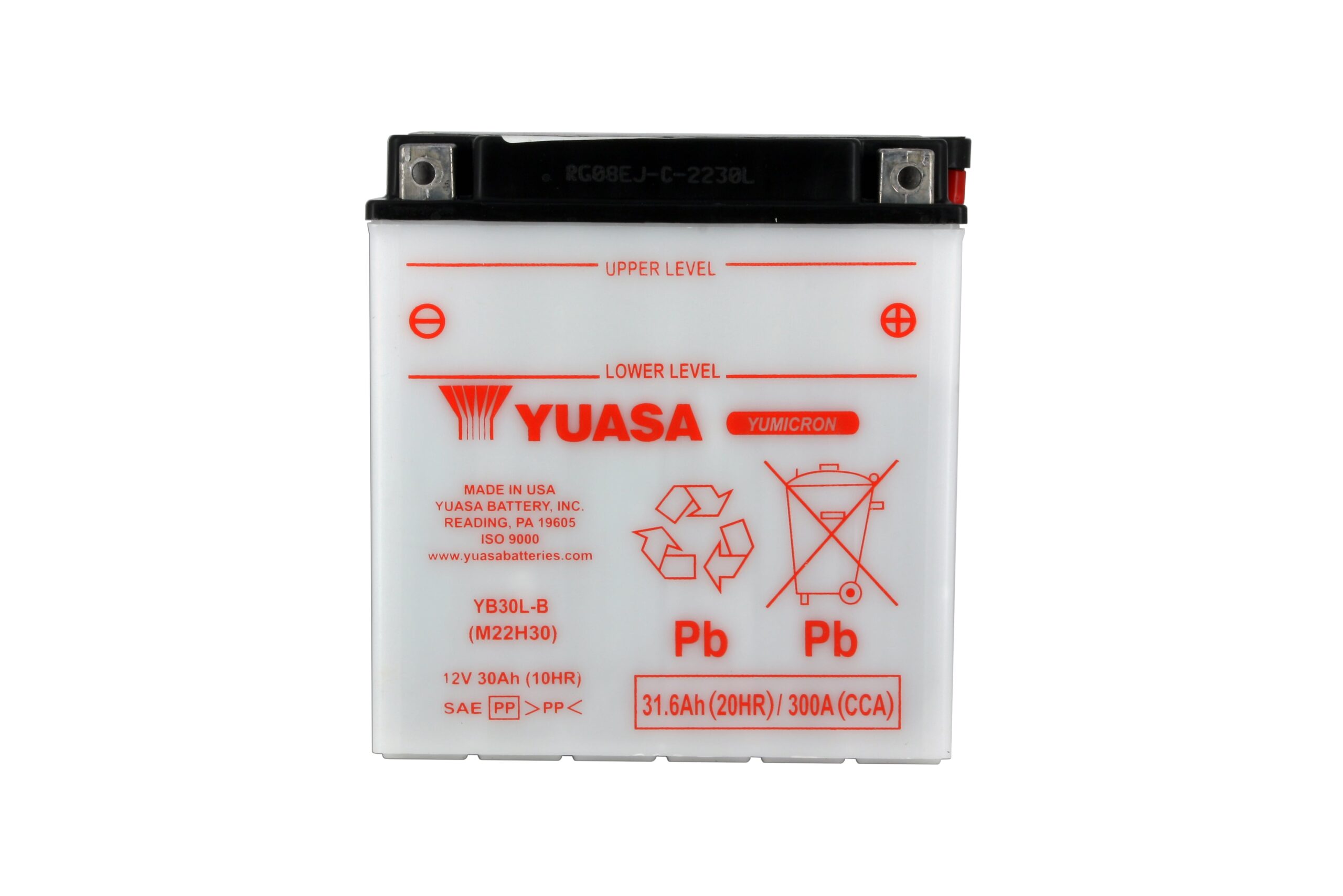 Batterie YUASA YB30L-B Conventionnelle Avec Entretien - Livrée Sans Acide
